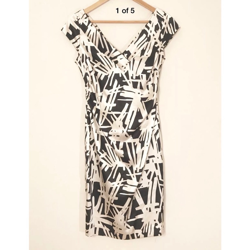 50’s Style Black and White Cocktail Dress Small 4